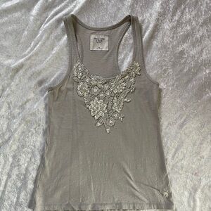 Vintage Y2K Abercrombie & Fitch Embellished Gray Tank Top